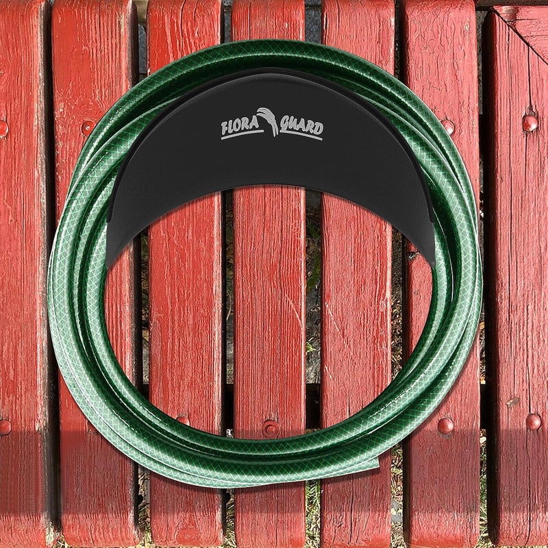 FLORA GUARD Garden Hose Holder, Heavy-Duty Hose Hanger, Holds Up to 125 ft, Garden Rack Wall Mount for Outside, Rust and Slip Resistant, Black - Image 4